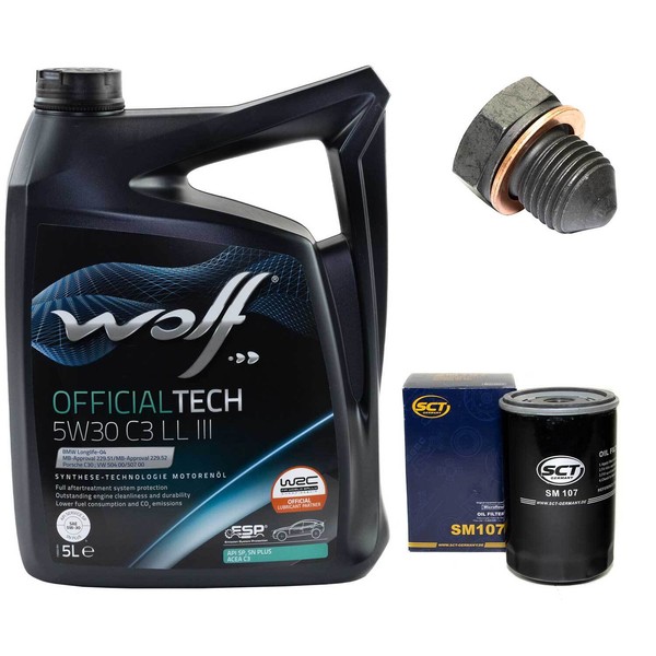 MotoröL Set 5W30 5 Liter + ÖLfilter + Schraube FüR Audi 100 VW Transporter IV-image