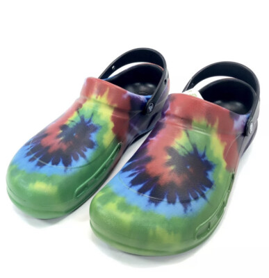 bistro graphic clog tie dye
