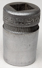 Indestro -Super- 11/16" Socket 1/2" Drive 12 Pt 1222 Made In USA
