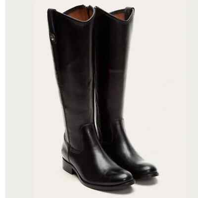 NEW FRYE Melissa Inside Zip Riding Leather Boots 6B Black Retail $395