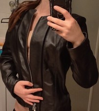 CONBIPEL GIACCA PELLE DONNA NERA IT 42/46 S/M NUOVA CONDIZIONI PERFETTE