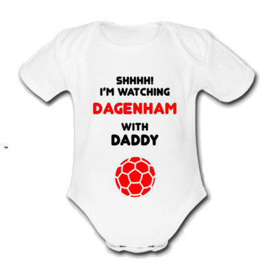 DAGENHAM @ and redbridge Babygrow Baby vest grow gift with daddy etc football