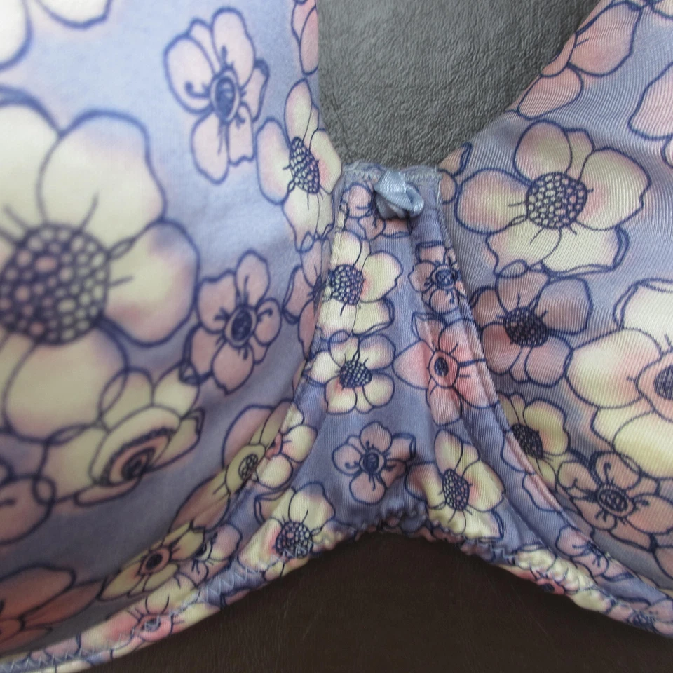 Sujetador Playtex 42D Púrpura Floral Acolchado Con Aros Cierre Ajustable Espalda Foto 3 de 4