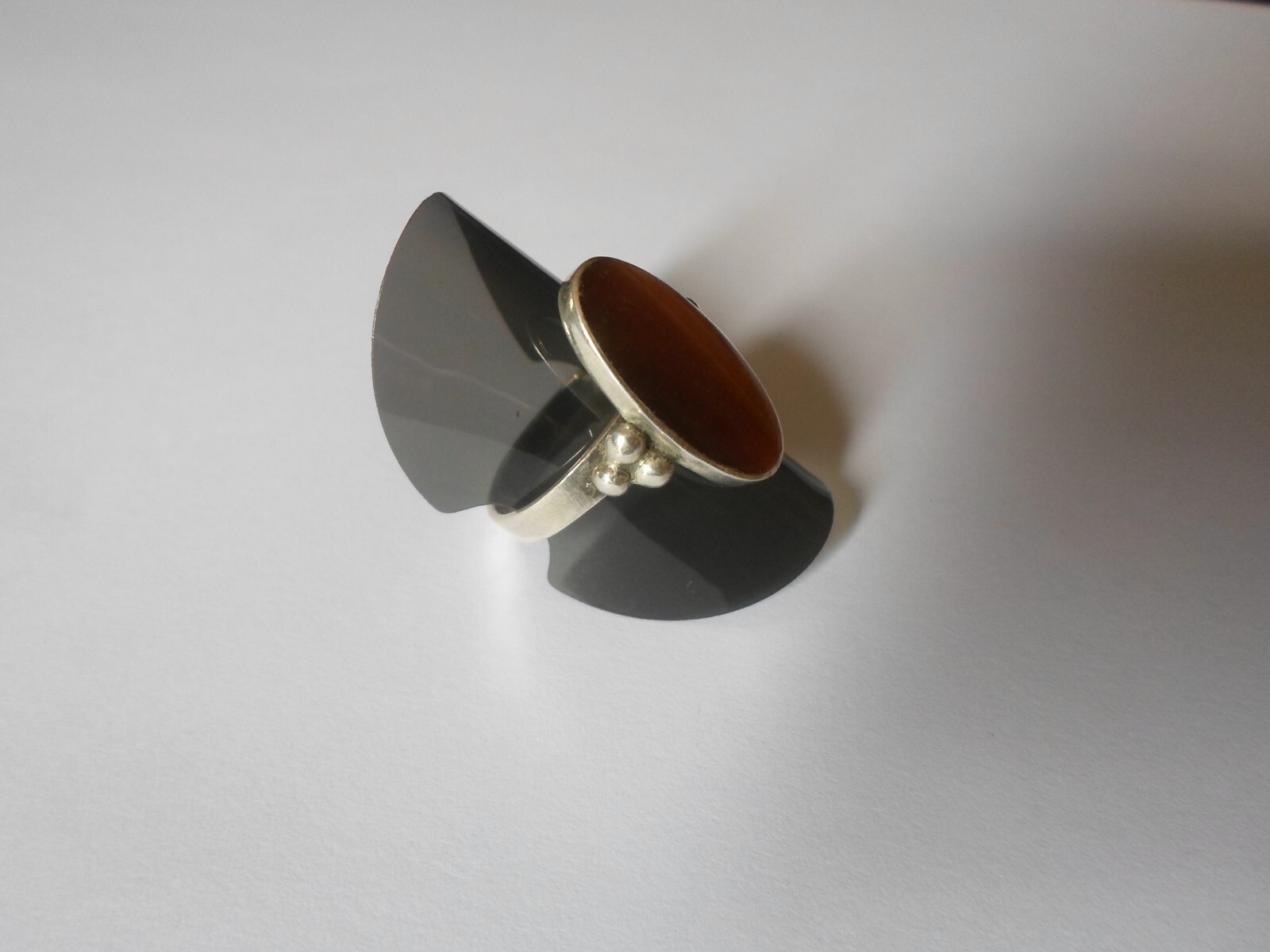 solid silver ring, tiger eye cabochon, size 54 - image 5