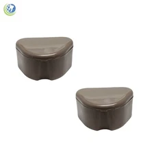 ORTHODONTIC RETAINER APNEA MOUTHGUARD BLEACHING TRAY CASE BOX 2 PIECES BEIGE