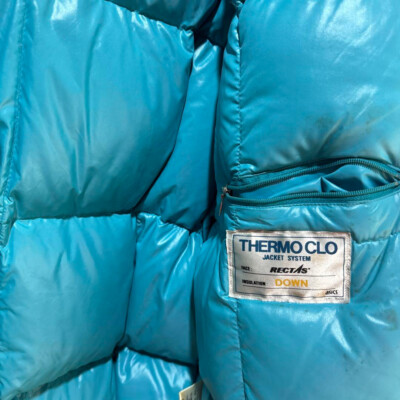 Moncler Asics SMQ636 Vint Down Jacket Turquoise Blue 80s Japan M