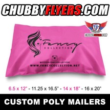 100 CUSTOM POLY MAILERS ENVELOPES BAGS PRINTED LOGO PINK, WHITE, BLACK...
