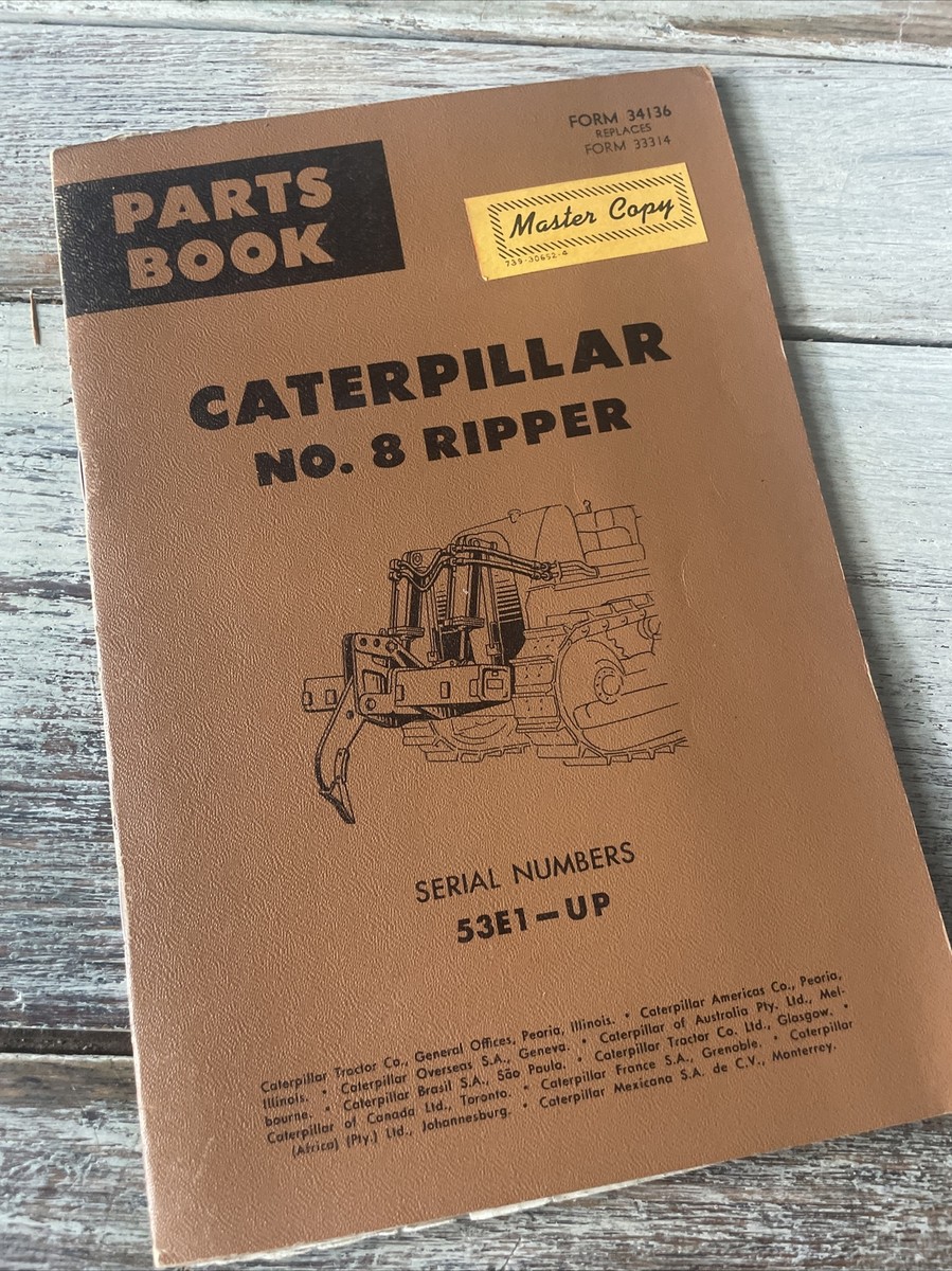 CATERPILLAR NO.8 RIPPER PARTS BOOK CATALOG 53E1-Up SHOP GUIDE D8