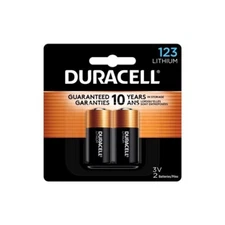 Duracell Lithium 123 3V 1470Ah Camera Medical Non-Rechargeable Batteries 2 pk