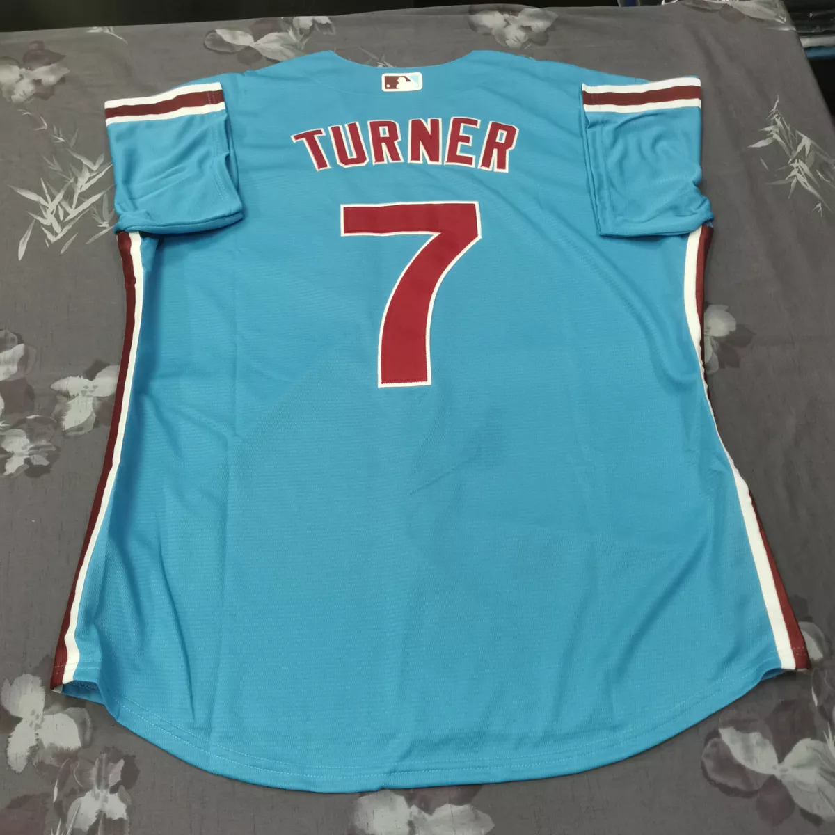 Trea Turner #7 Philadelphia Phillies Throwback Light Blue Stitched Jersey.