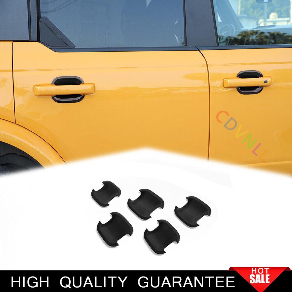 Car Exterior Side Door Bowl Frame Cover 5* For Ford Bronco 2021-24 Bright Black