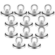 Strong Neodymium Fishing Magnets 12 Pack,100 lbs 45KG Pulling Force Rare Ear...