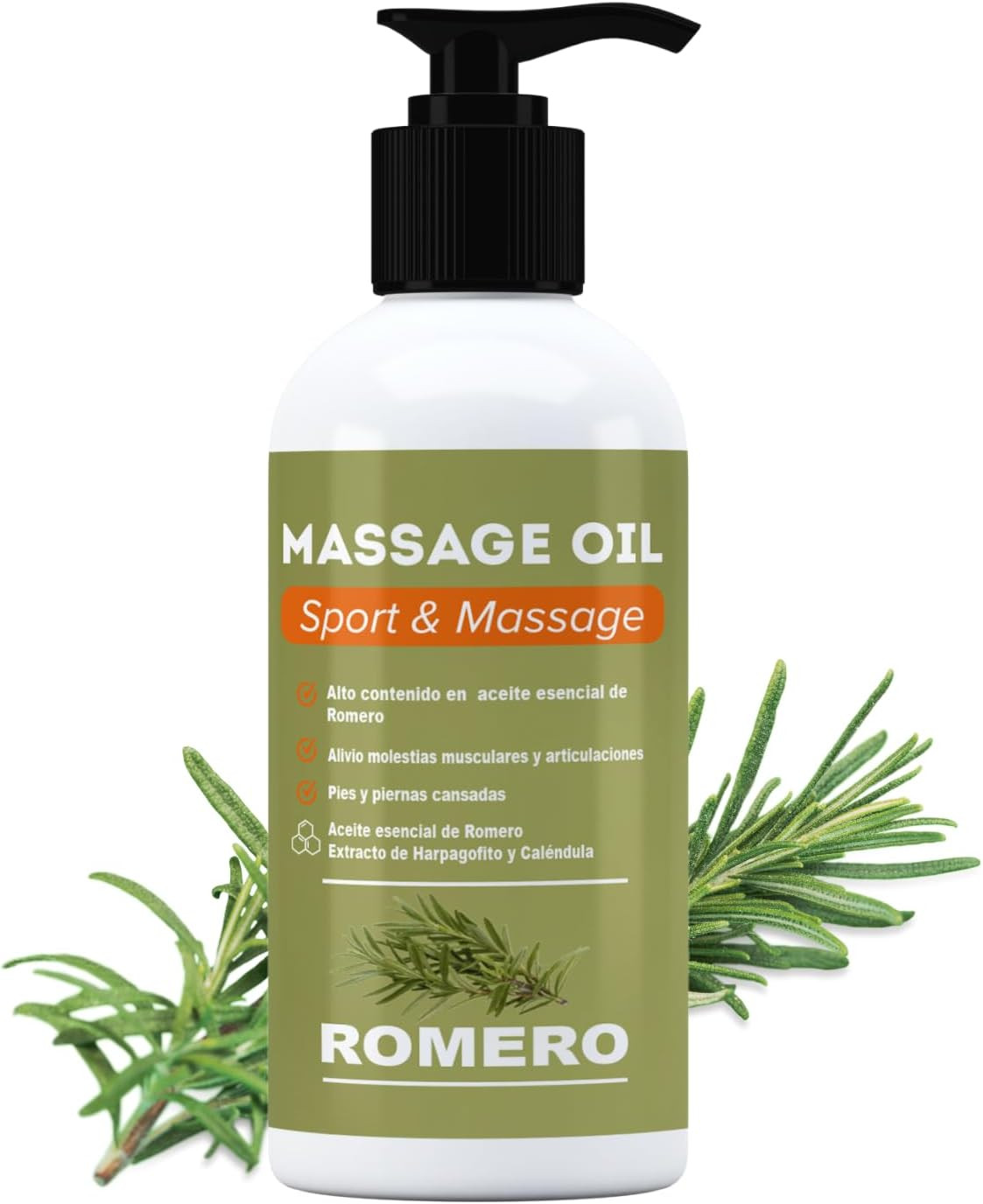 Olio Massaggio Premium Rosmarino 250ml: Benessere Botanico Viso e Corpo