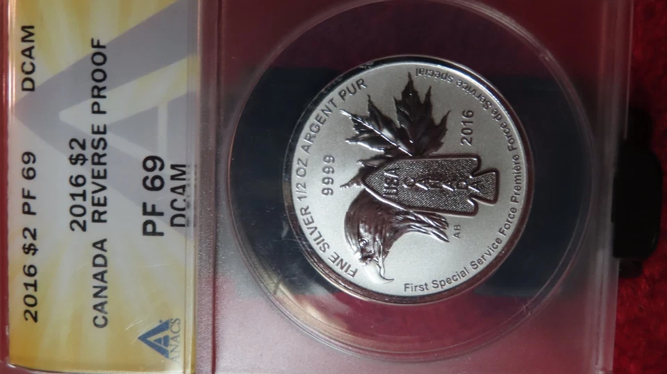 2016 Canada Silver Reverse Proof First Special Service Force USCanada ANACS PF69 - Image 3 of 4