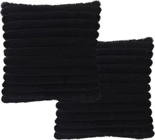 2 Pack 14x14 Pillow Cover Velvet Pillow Covers, Faux Fur Square Throw Pillow Cov