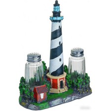 Coastal Lighthouse Salt and Pepper Shaker Set - Bodie Island Black/White