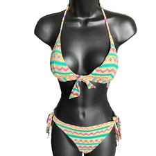 Victoria  s Secret Colorful Padded Multicolor Bikini Sz M