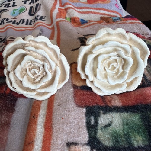 Beautiful Set Of 2 Vintage Rose Drapery Curtain Decorative Tie Backs