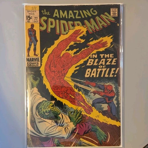 Amazing Spider-Man 77 (1969) GD | Writing on Cover | Bronze Age Spidey -Lizard