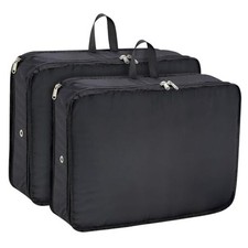 Compression Packing Cubes, 2pc Compression bags for Travel Packing Large Ablack