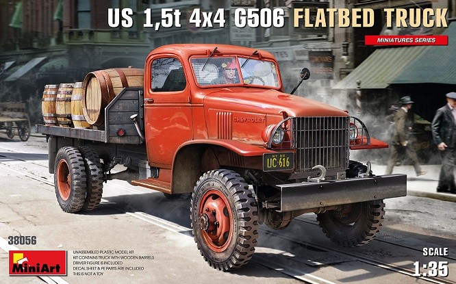Miniart 38056 - 1/35 US 1.5T 4X4 G506 Flatbed Truck - New