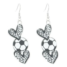 Handmade Acrylic Baseball Football Basketball Volleyball Leopard Printed Earring