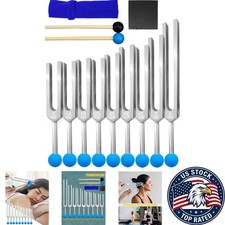 9PCS Tuning Fork Set for Yoga  Chakra Healing - Aluminum  Silicone