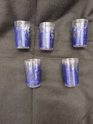 Blue Willow Glasses 4.75  Set Of 5 Glasses Juice glass 