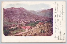 Postal antigua Manitou CO Colorado vista panorámica en relieve 1906
