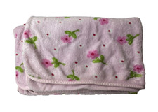 Carters Child of Mine Pink Green White Flowers Leaves Baby Blanket Fleece