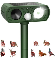 Solar Ultrasonic Animal Repellent Outdoor. New Open Box 
