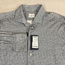 Emanuel Berg Shirt Men Modern Fit Paisley Floral Stretch 44 XL 17.5 34 NEW NWT