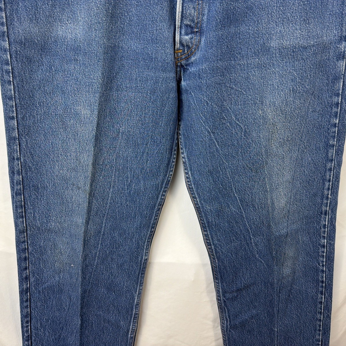 VINTAGE 80S LEVIS 501 0115 BUTTON FLY DENIM BLUE JEANS SIZE 36X34