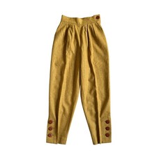 Yves Saint Laurent Diffusion Femmes Wool Trousers High Waist Brown M Pre-Owned