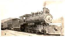 1930s Steam Locomotive Train On Track Industrial Railroad Engine Vintage Photo