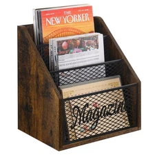 Magazine Holder, Stepped 3 Tier Magazine Rack Floor, Magazine Storage Basket,...