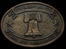 JG09134 VINTAGE 1976 LIBERTY BELL 1776-1976 RING FOR INDEPENDENCE BUCKLE
