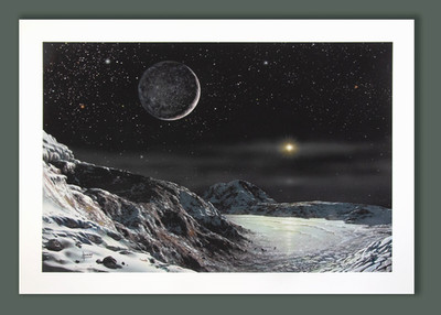David Hardy Pluto + Charon - Nr. '1' Superior Giclée Print 34x24in Zwergplanet