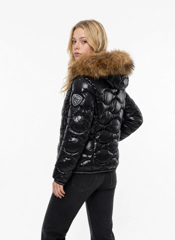 Damen Jacke Blauer schwarz Patch Glitzer  - Bild 2 von 3
