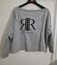 River Island Grey Solid Maternity Boat Neck Dolman Sleeve Cropped Top Size M