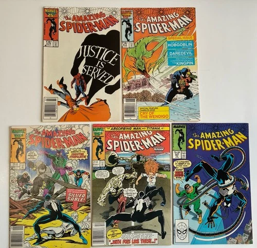 Amazing Spider-Man 5 Comic Lot 277 278 280 283 297 VF 8.0 Newsstand Hobgoblin