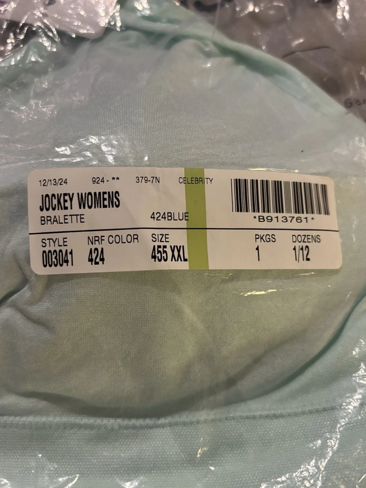 Bralette para mujer Jockey talla 455 XXL verde menta nuevo en bolsa con etiquetas nuevo con etiquetas Foto 2 de 2