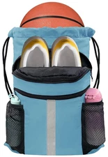 Drawstring Backpack with Shoes Bag Waterproof String Beach Bag for Sports Gym...