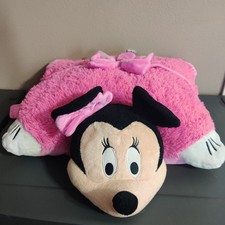 Disney Pink Minnie Mouse Pillow Pet Plush Stuffed Animal Bow Polka Dot 18" Big