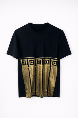 New Versace Collection V80068R Black & Gold Crew Neck T-Shirt Size XS