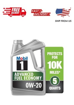 Mobil 1 Advanced Fuel Economy Full Synthetic Motor Oil 0W-20, 5 Quart