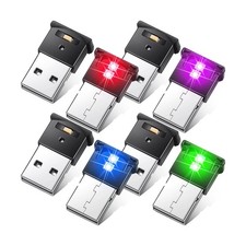 2 Pieces Mini USB LED Light Car Interior Lighting 8 Colors Adjustable