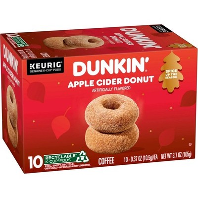 Dunkin' APPLE CIDER DONUT K-Cup Coffee Sweet Tang Medium 11oz 10 Pods JUL 2026