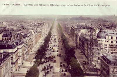 PARIS FRANCE AVENUE DES CHAMPS-ELYSEES DU HAUT DE L'ARC