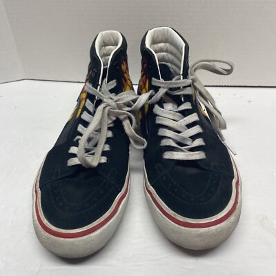 Vans Off The Wall Shoes Mens 6 - 7.5.Flames Skateboard Hightops Lace Ups #721356
